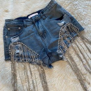 Diamond embellished shorts